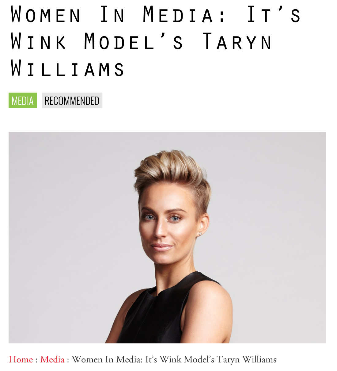 Women In Media It’s Wink Model’s Taryn Williams WINK Models